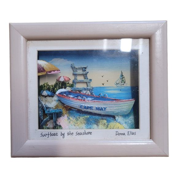 Vintage 3D beach painting - Picture 1 of 3